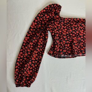 Rose Long Sleeve Crop Top
